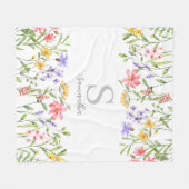 野パーソナライズされた花フローラ フリースブランケット (正面(横))