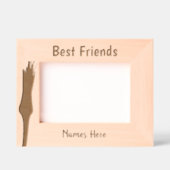 野パーソナライズされた花最高の友 レーザー彫刻フレーム (正面)