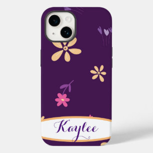 野パーソナライズされた花紫色の電話ケース Case-Mate iPhone 14ケース