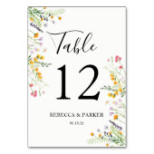 野パーソナライズされた花結婚の テーブルナンバー (裏面)