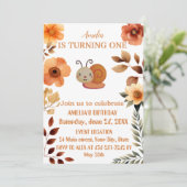 野パーソナライズされた花飾り1歳 招待状 (スタンド正面)