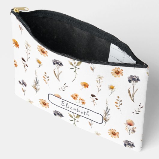 野パーソナライズされた花 アクセサリーポーチ (見開き)