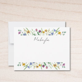 野パーソナライズされた花 ノートカード