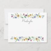 野パーソナライズされた花 ノートカード (正面)