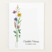 野パーソナライズされた花 プランナー手帳 (正面)