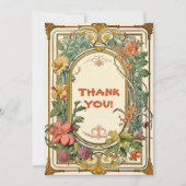 野ビクトリアン花結婚華美の サンキューカード (正面)