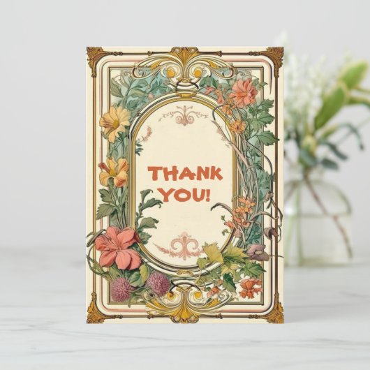 野ビクトリアン花結婚華美の サンキューカード (スタンド正面)