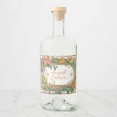 野ビクトリアン花結婚華美の リキュールボトルラベル (正面)