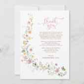 野フェミニン草牧草地卒業写真 サンキューカード (裏面)