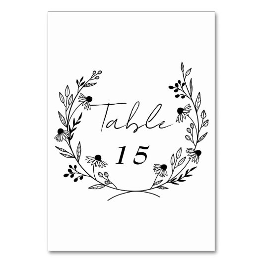 野ミニマル花 |リース結婚ズ テーブルナンバー (正面)