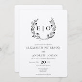 野ミニマル花 |リース結婚ズ 招待状 (正面/裏面)