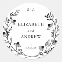野ミニマル花 |リース結婚式の引き出物シール