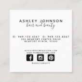 野モダンカラフル花の模様フェミニン スクエア名刺 (裏面)