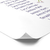 野モダン花の台本ブライダルシャワー ポスター (角)