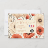 野モダン花エレガントフローラ サンキューカード (正面)