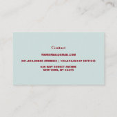 野モダン花エレガントフローラ 名刺 (裏面)