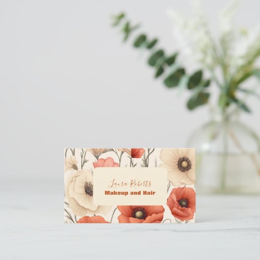 野モダン花エレガントフローラ 名刺 (スタンド正面)