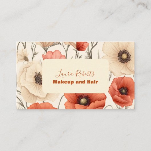 野モダン花エレガントフローラ 名刺 (正面)