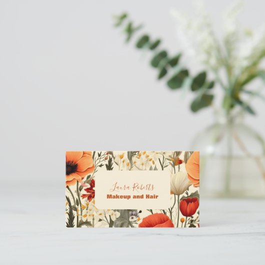 野モダン花エレガントフローラ 名刺 (スタンド正面)