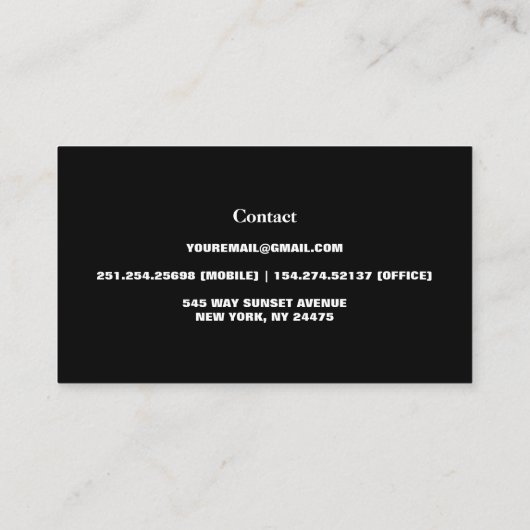 野モダン花エレガントフローラ 名刺 (裏面)