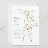 野モダン花カラフルフローラ結婚アーチ 招待状 (正面)