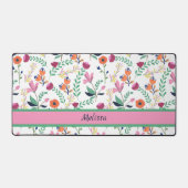 野モダン花カラフル牧草地フローラ デスクマット (正面)