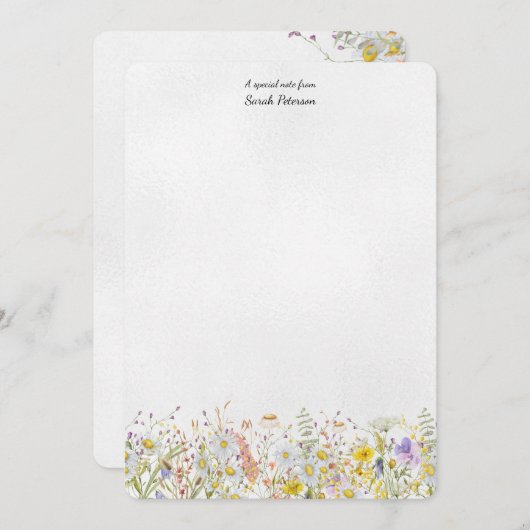 野モダン花フローラパーソナライズされた ノートカード (正面/裏面)