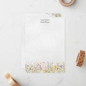 野モダン花フローラパーソナライズされた ノートカード (正面/裏面インサイチュ)