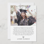 野モダン花フローラ写真卒業パーティー サンキューカード (裏面)