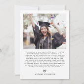 野モダン花フローラ写真卒業パーティー サンキューカード (裏面)