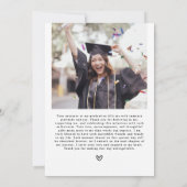 野モダン花フローラ写真卒業パーティー サンキューカード (裏面)