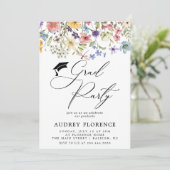 野モダン花フローラ写真卒業パーティー 招待状 (スタンド正面)