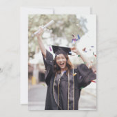 野モダン花フローラ写真卒業パーティー 招待状 (裏面)