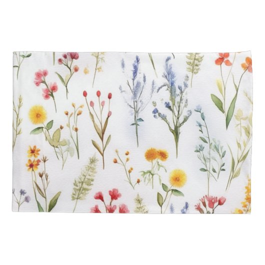 野モダン花水彩植物学 枕カバー (裏面)