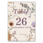 野モダン花結婚のエレガント脚本 テーブルナンバー (正面)