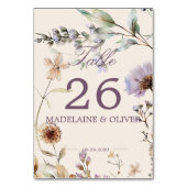 野モダン花結婚のエレガント脚本 テーブルナンバー (裏面)