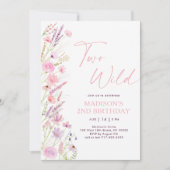 野モダン花2回目の誕生日 招待状 (正面)