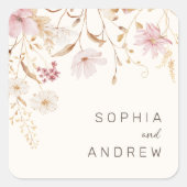 野モダン花 |植物学庭園の結婚式 スクエアシール (正面)