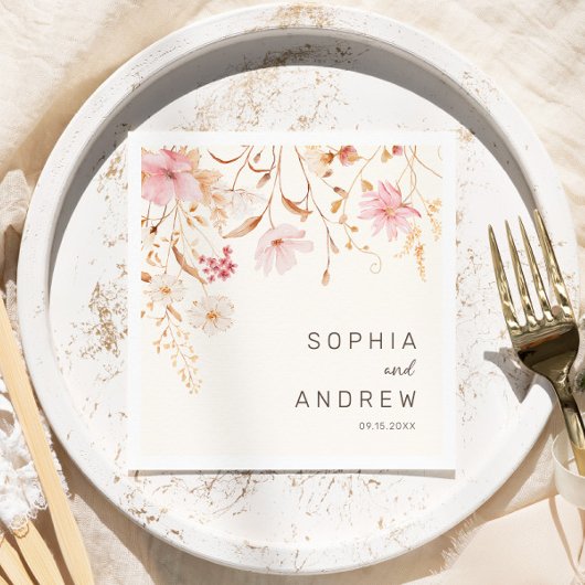 野モダン花 |植物学庭園の結婚式 スタンダードカクテルナプキン