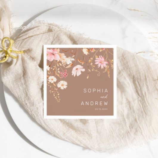 野モダン花 |植物学庭園の結婚式 スタンダードカクテルナプキン