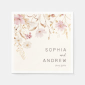 野モダン花 |植物学庭園の結婚式 スタンダードカクテルナプキン (正面)