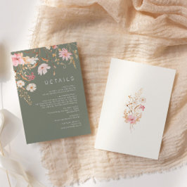 野モダン花 | Sage Greenの結婚詳細 エンクロージャーカード