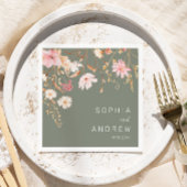 野モダン花 | Sage Green庭園の結婚式 スタンダードカクテルナプキン