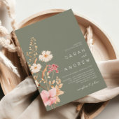 野モダン花 | Sage Green庭園の結婚式 招待状