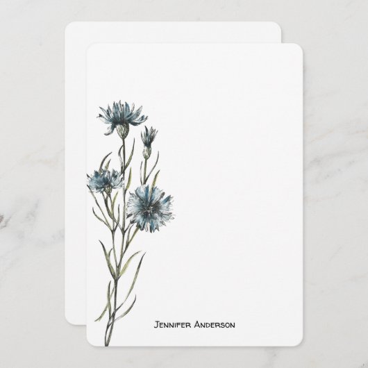 野モダン草植物樹パーソナライズされた林 ノートカード (正面/裏面)