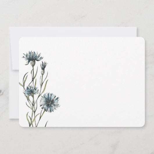 野モダン草植物樹パーソナライズされた林 ノートカード (裏面)