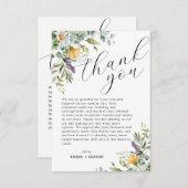 野ユニーク花結婚サンキューカード サンキューカード (正面/裏面)