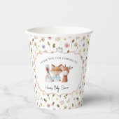 野人お洒落達 | ヴィンテージ動物の赤ちゃんシャワー 紙コップ (正面)