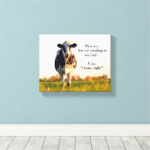 野原おもしろいに立ってハイファー キャンバスプリント (インサイチュ (ウッドフロア))