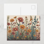 野原で咲く野の花のイラスト ポストカード (正面/裏面)